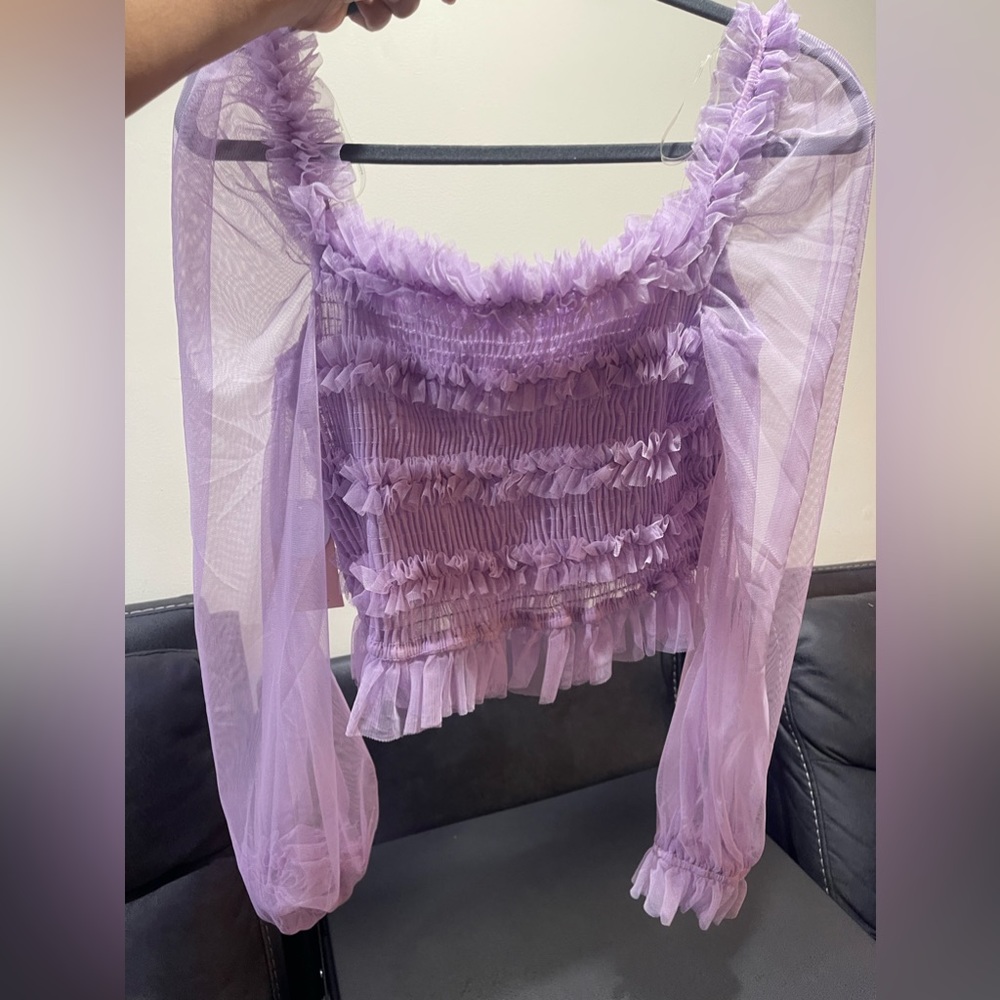 Stunning gorgeous purple fluffy top